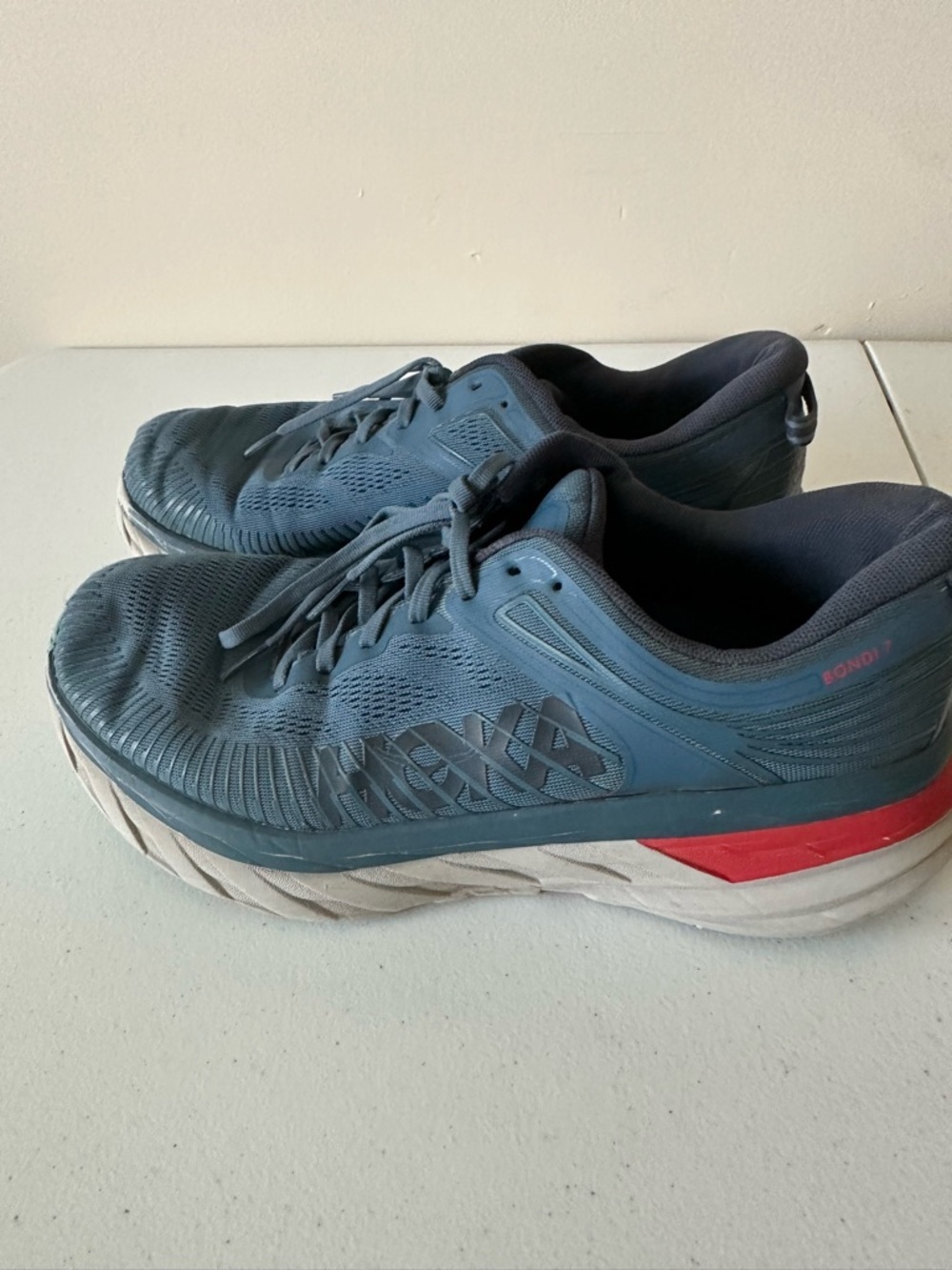Hoka unisex Light Blue Athletic Running Shoes size 10.5, pre owned